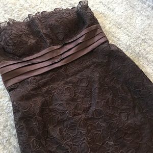 Jessica Simpson Brown Lace Dress - Strapless